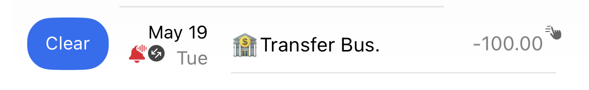 Auto-clear transactions screenshot