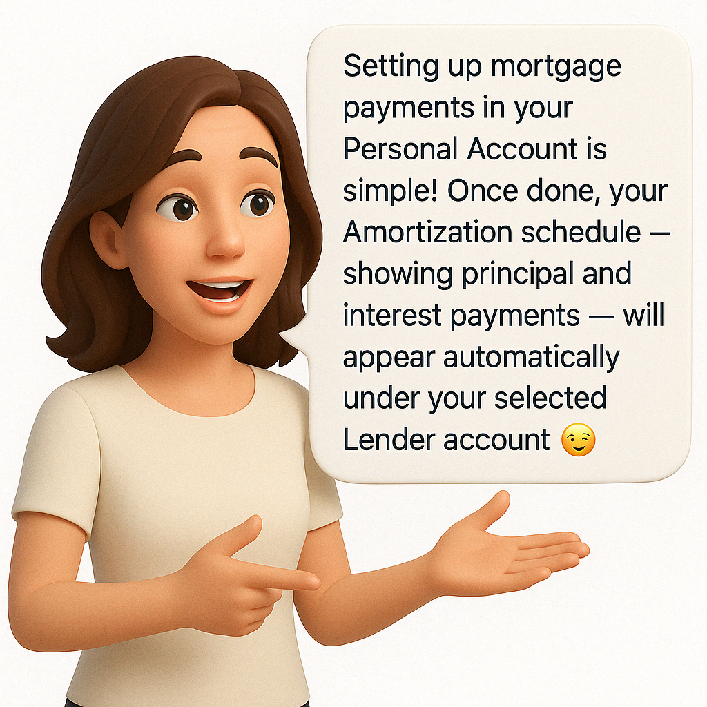 Loan or Mortgage Payment Setup screenshot