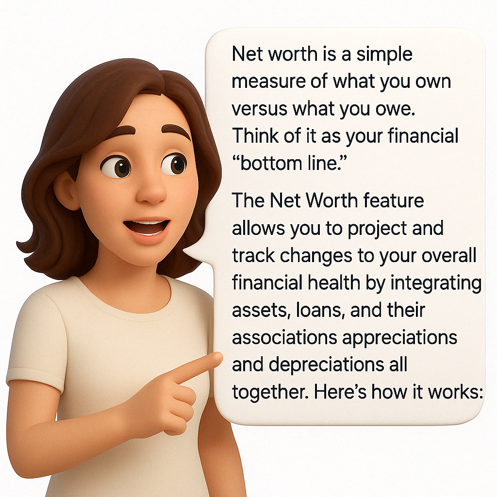 Net-worth, Assets, Loans & Appreciation screenshot